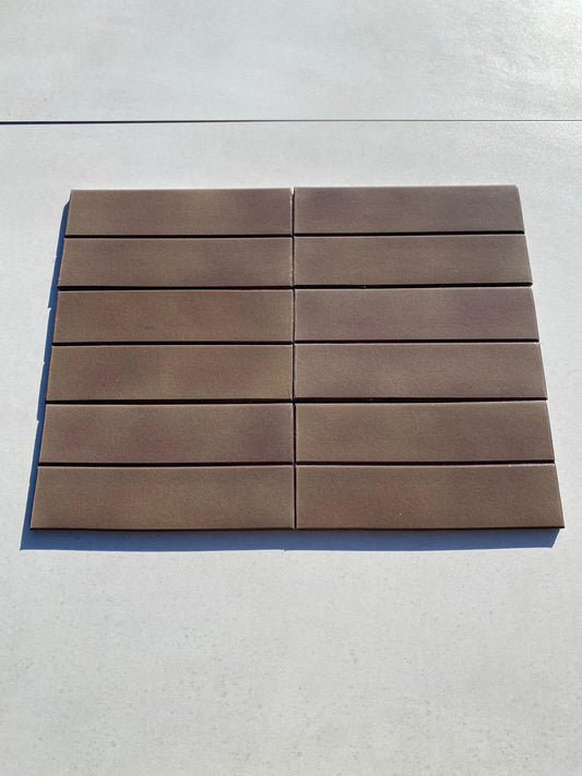 Piastrelle 12x24.5 klinker marrone lucido