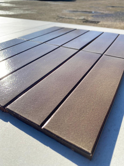 Piastrelle 12x24.5 klinker marrone lucido