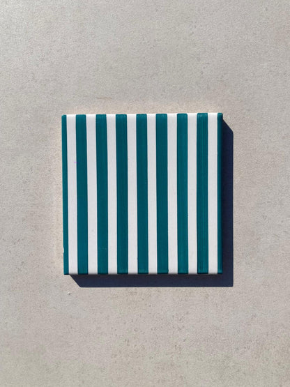 Piastrelle 13x13 Mille righe verde smeraldo