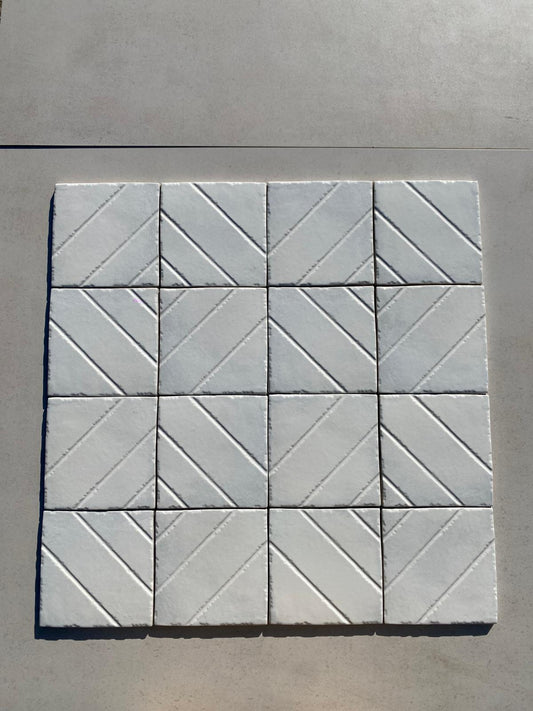 Piastrelle 15x15 Losanga bianco lucido decorato