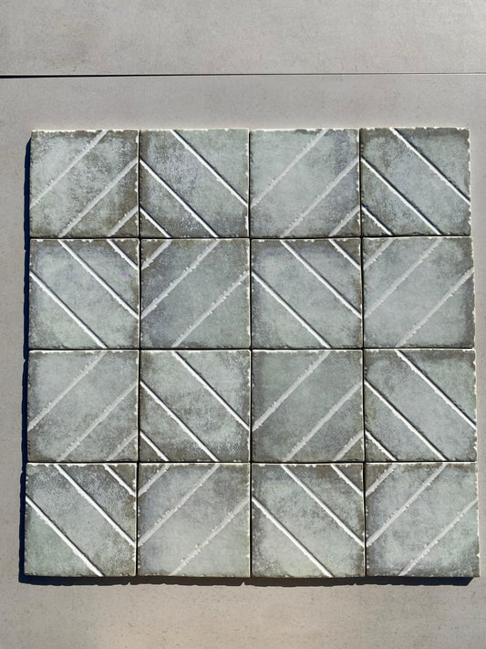 Piastrelle 15x15 Losanga maiori verde lucido decorato