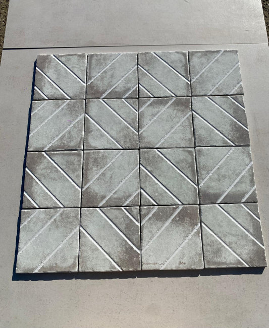 Piastrelle 15x15 Losanga terre verde lucido decorato