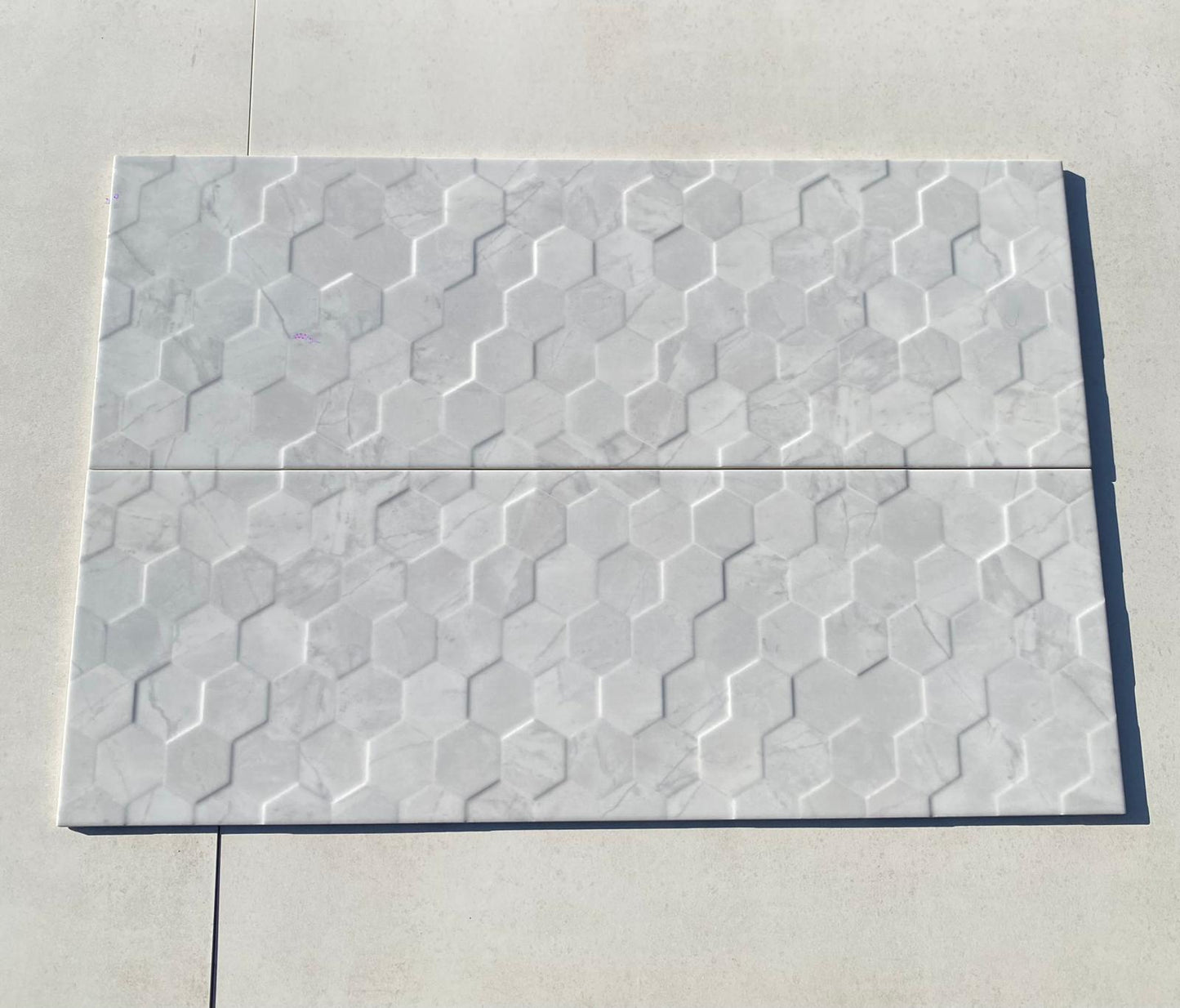 Piastrelle 25x75 Nido d'ape Perseo lucido bianco