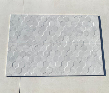 Piastrelle 25x75 Nido d'ape Perseo lucido bianco