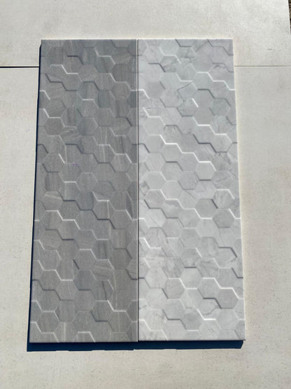 Piastrelle 25x75 Nido d'ape Perseo lucido bianco