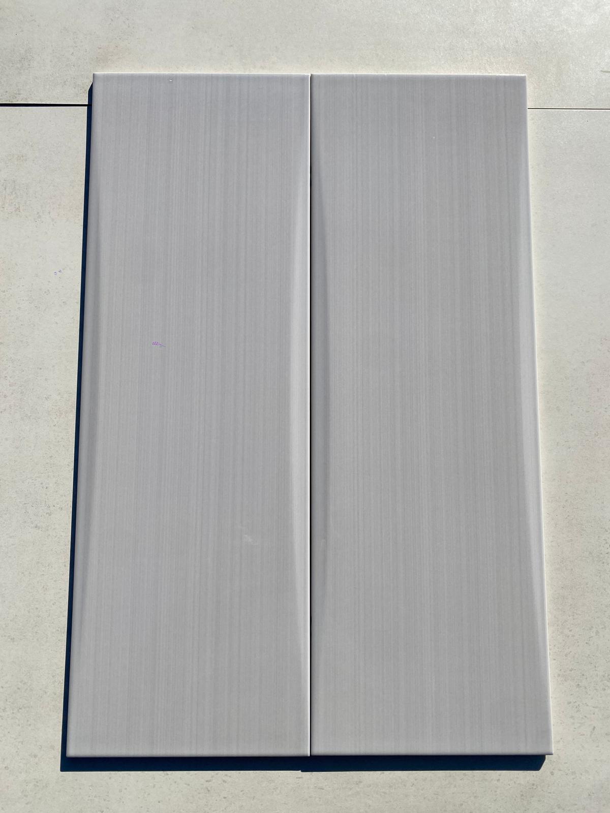 Piastrelle 25x75 Linear grigio in rilievo lucido