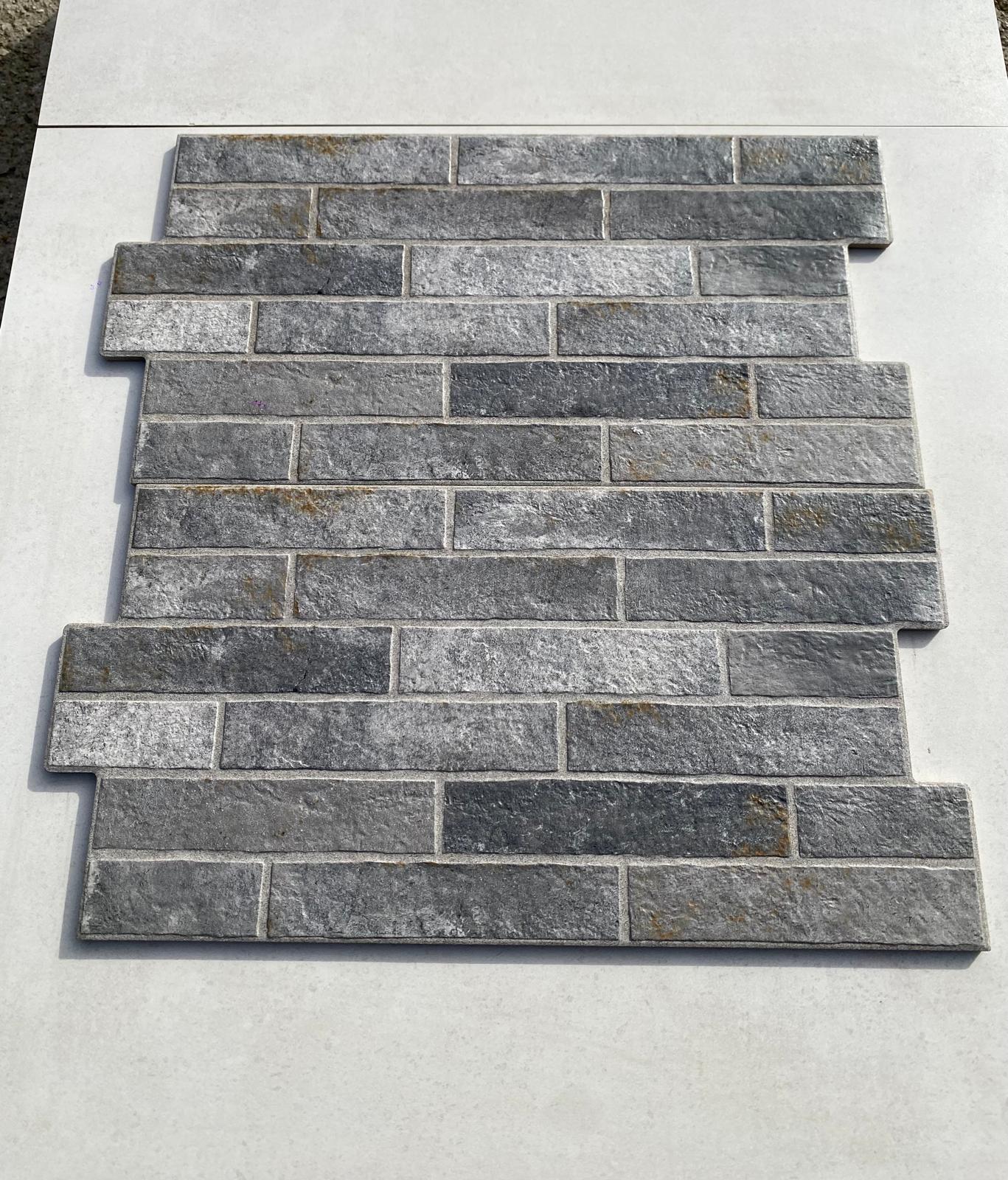 Piastrelle 30.5x56.5 London mattoncini grigio riverimento da esterno