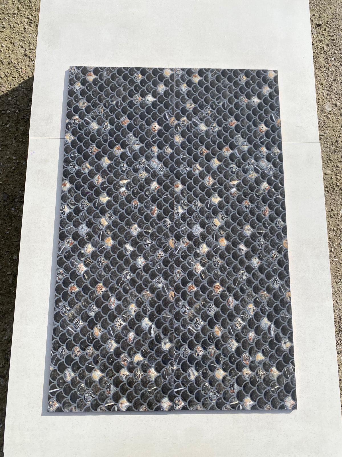 Piastrelle 30x90 Mos Lucia nero squame glossy rettificato