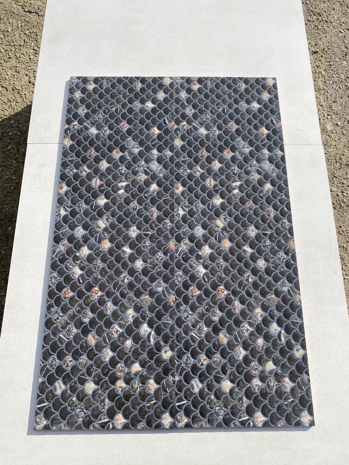 Piastrelle 30x90 Mos Lucia nero squame glossy rettificato