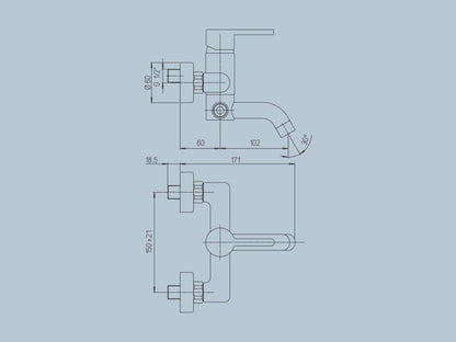 Miscelatore monocomando vasca Serie Sunset