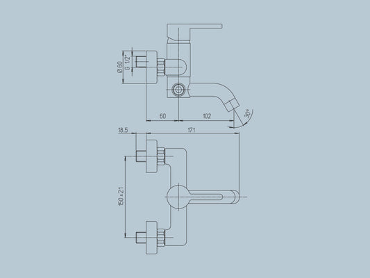 Miscelatore monocomando vasca Serie Sunset