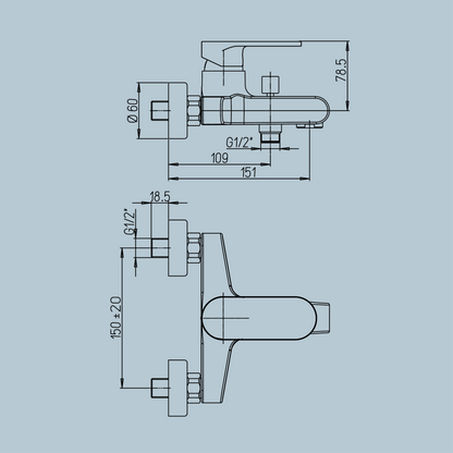 Miscelatore monocomando vasca Serie Borea